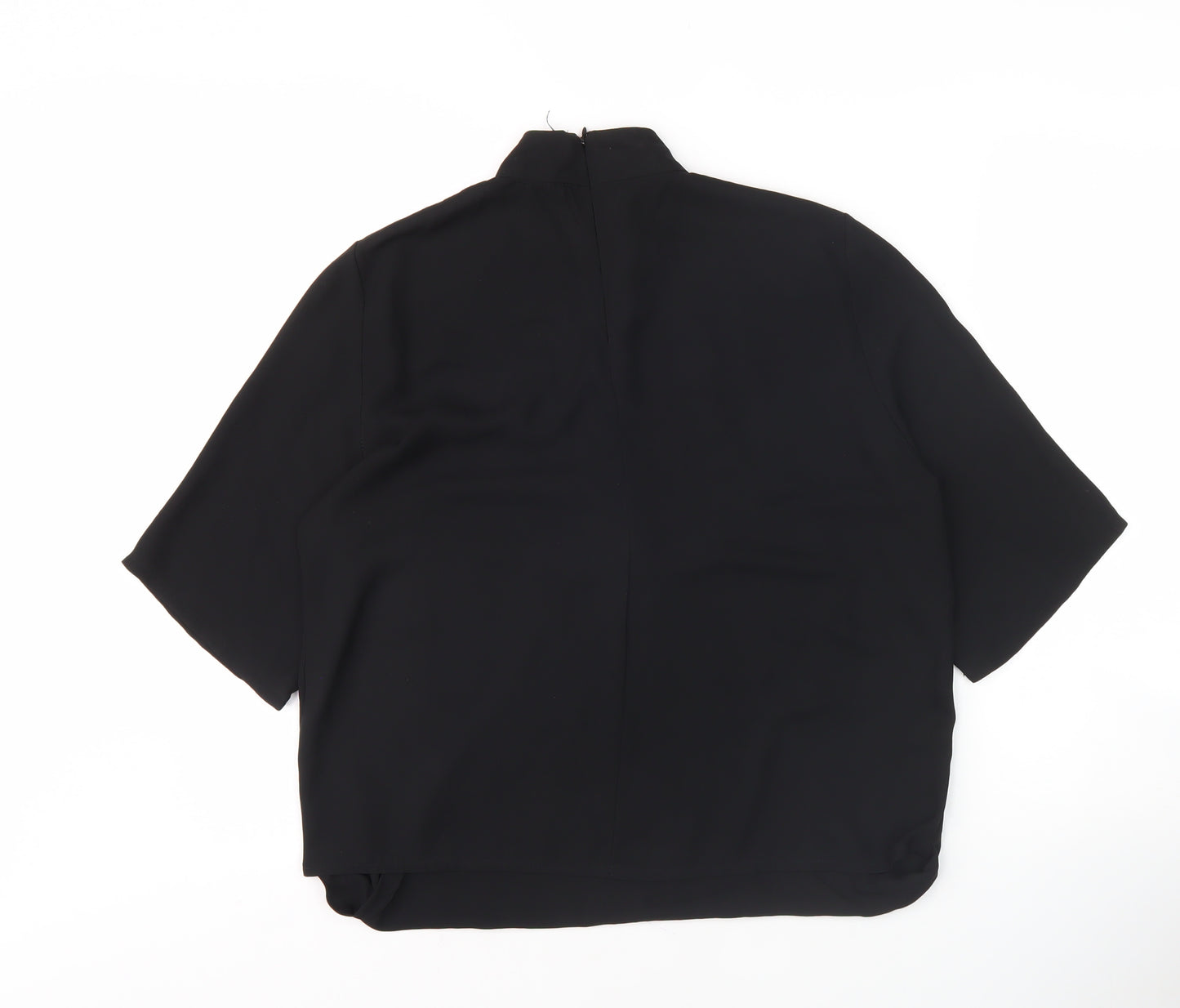 Boohoo Women's Black High Neck Blouse, Size 10