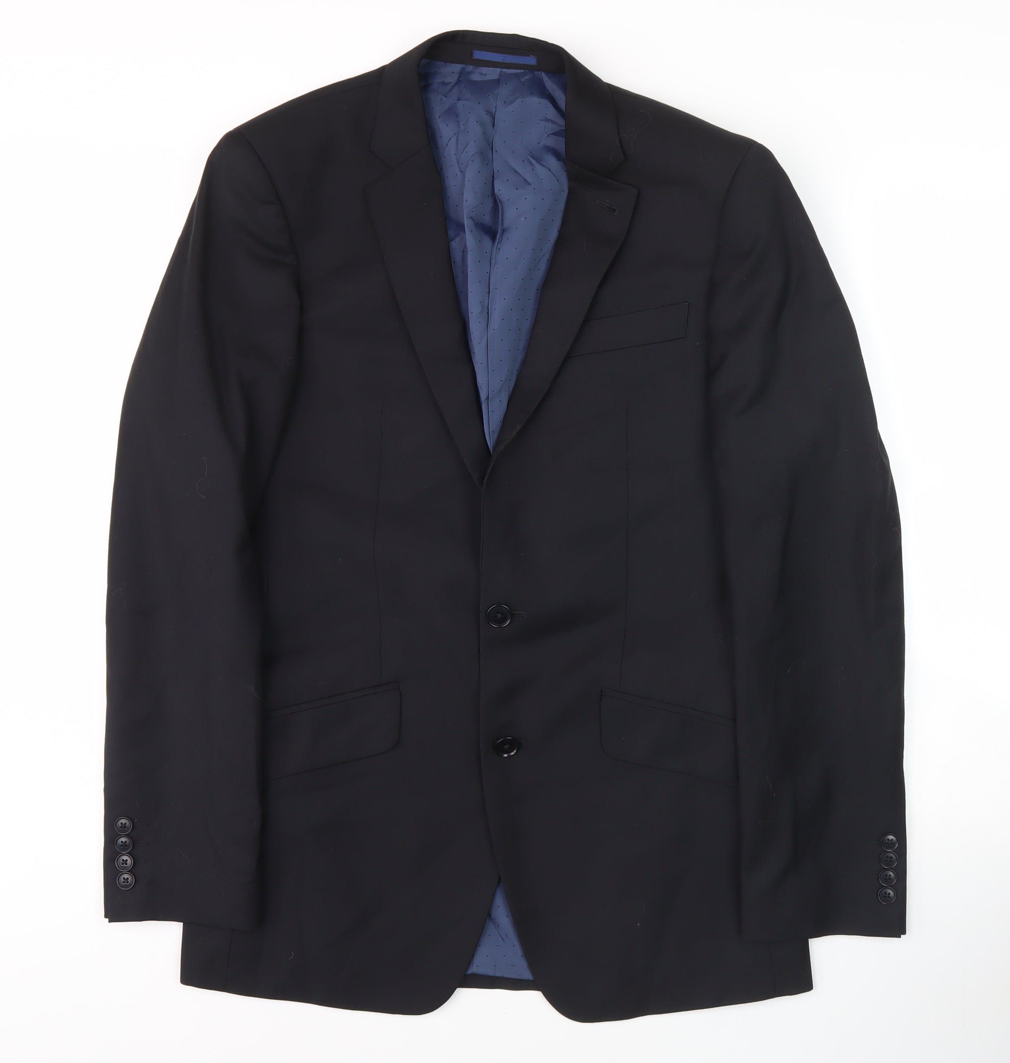 Septwolves Mens Black Jacket Suit Jacket Size 38 – Preworn