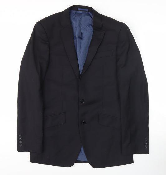 Next Men's Black Blazer, 38, Notch Lapel