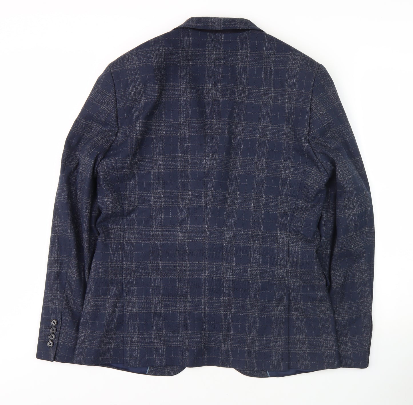 River Island Men's Blue Check Blazer 40R Regular Fit