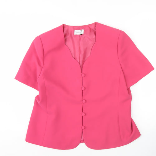 Victoria Layne Women's Pink V-Neck Blouse, Size 16, Casual