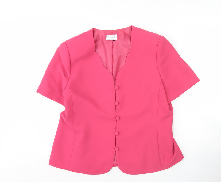Victoria Layne Women's Pink V-Neck Blouse, Size 16, Casual
