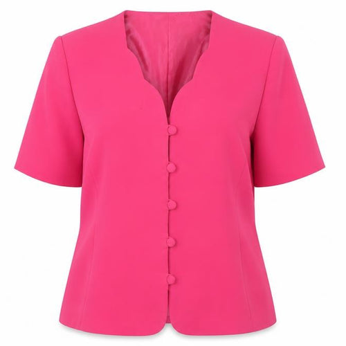 Victoria Layne Women's Pink V-Neck Blouse, Size 16, Casual