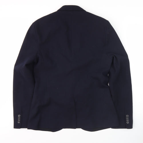 Zara Men's Blue Blazer - M, Regular Fit, Formal