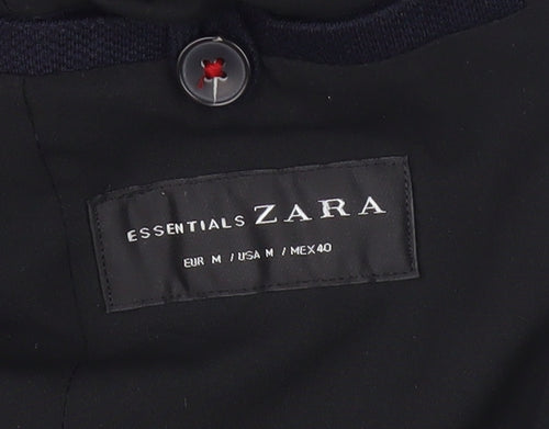 Zara Men's Blue Blazer - M, Regular Fit, Formal