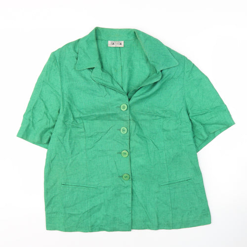 Modiamo Women's Green Button-Up Shirt Size 14