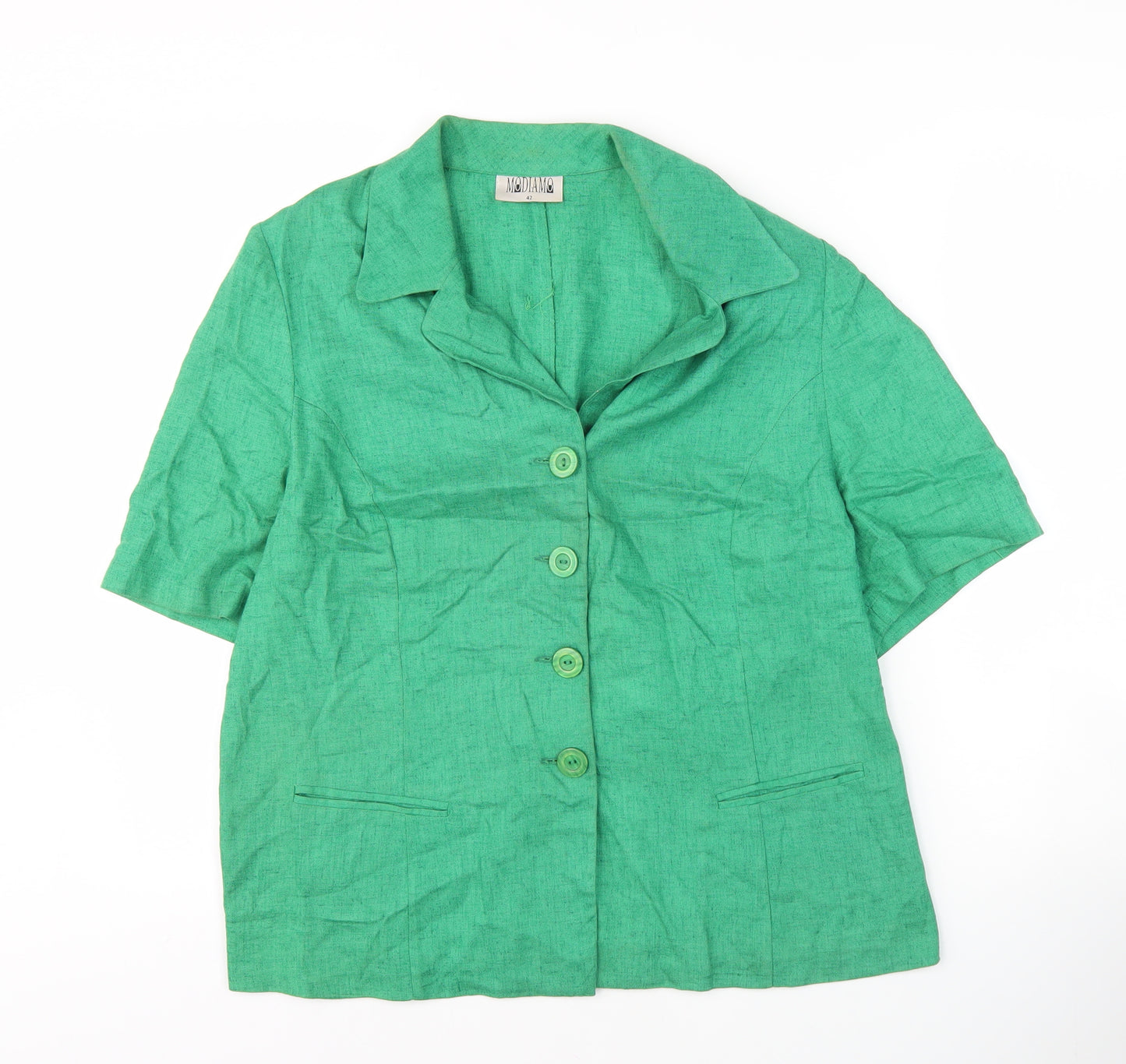 Modiamo Women's Green Button-Up Shirt Size 14