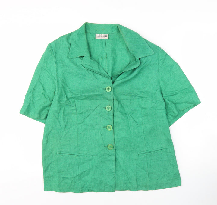 Modiamo Women's Green Button-Up Shirt Size 14