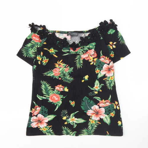 Dorothy Perkins Women’s Black Floral Off Shoulder Blouse