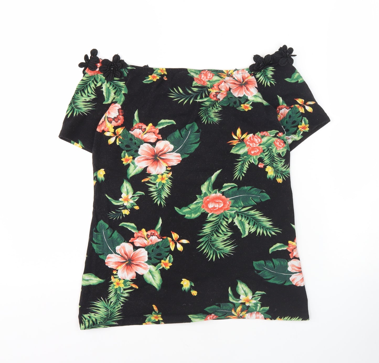 Dorothy Perkins Women’s Black Floral Off Shoulder Blouse