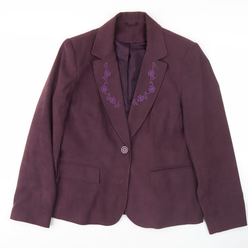 Berkert Women's Purple Blazer - Size 16, Notch Lapel
