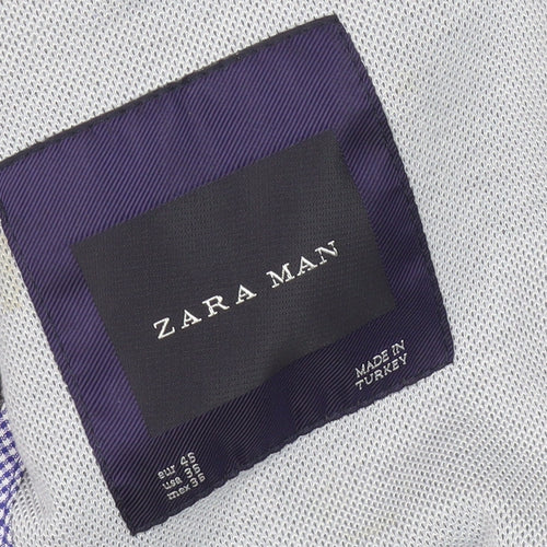 Zara Man Grey Slim Fit Blazer - Men’s 36