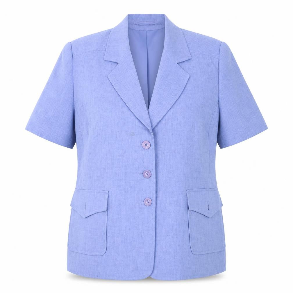 Front view of Eastex Women's Blue Suit Jacket, size 14