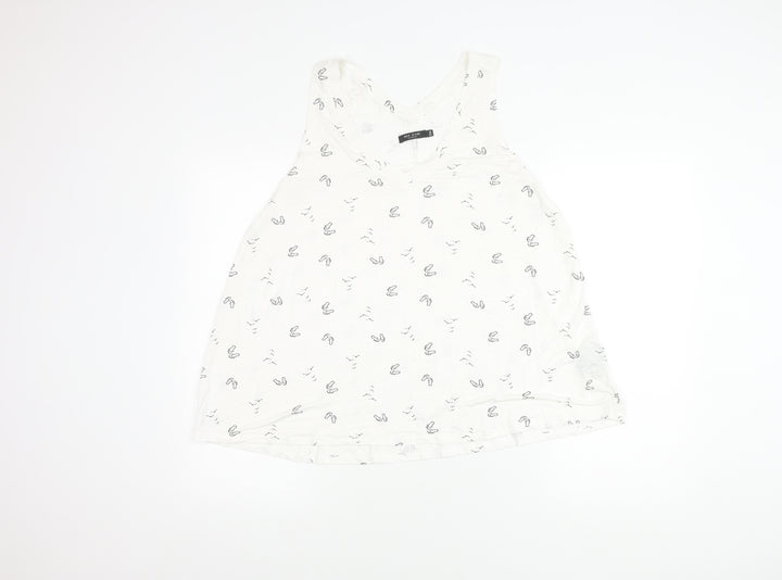 Max Jeans Women’s White Tank, Size M, Summer Top