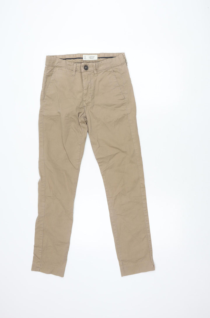 Celio Beige Chino Trousers, Slim Fit, Size S, Casual Style