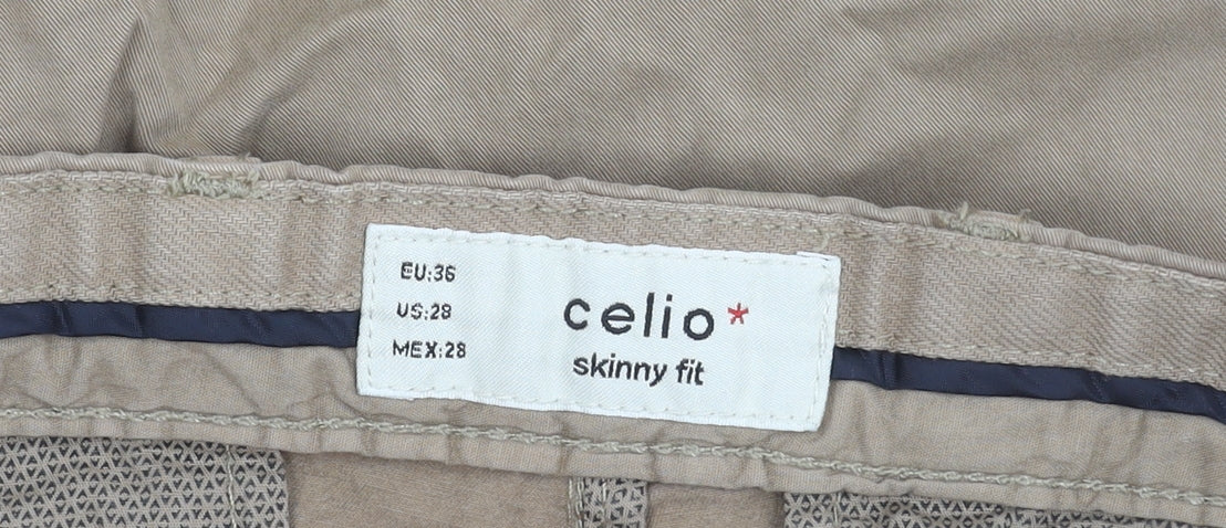 Celio Beige Chino Trousers, Slim Fit, Size S, Casual Style