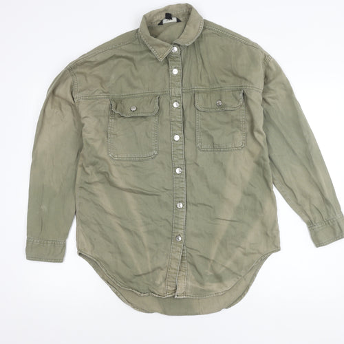 Next Men’s Green Cotton Button-Up Shirt, Size S