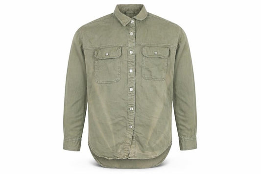 Front view of Next Men’s Green Cotton Button-Up Shirt, size S
