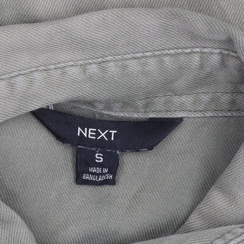 Next Men’s Green Cotton Button-Up Shirt, Size S