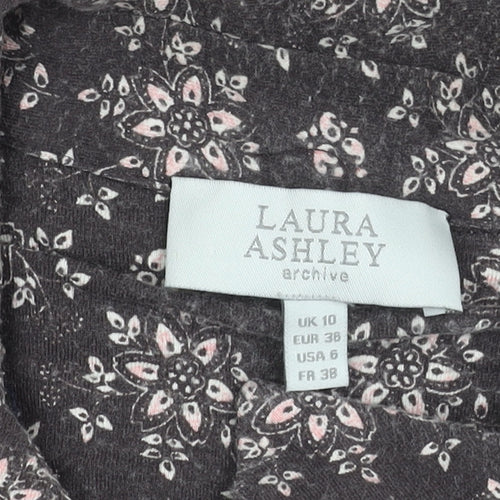 Laura Ashley Women's Grey Floral Shirt Dress Size 10