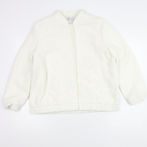 M&Co Women's White Polyester Jacket Size 16