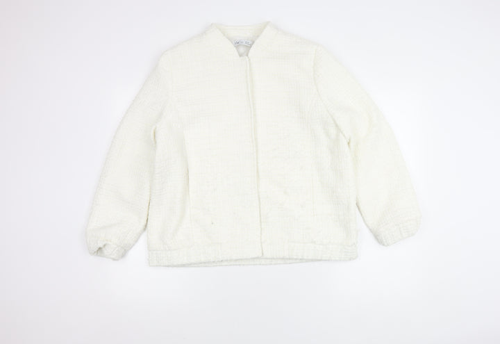 M&Co Women's White Polyester Jacket Size 16
