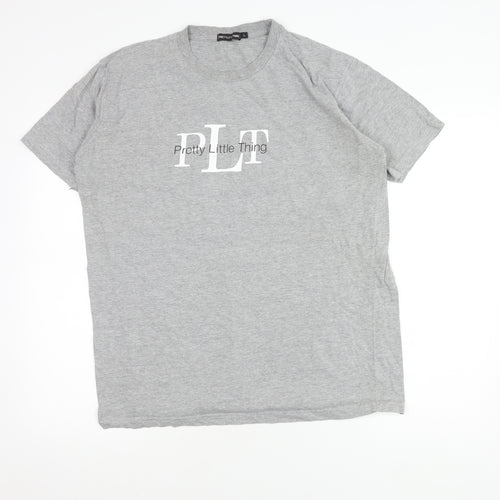 PrettyLittleThing Women’s Grey T-Shirt L Casual