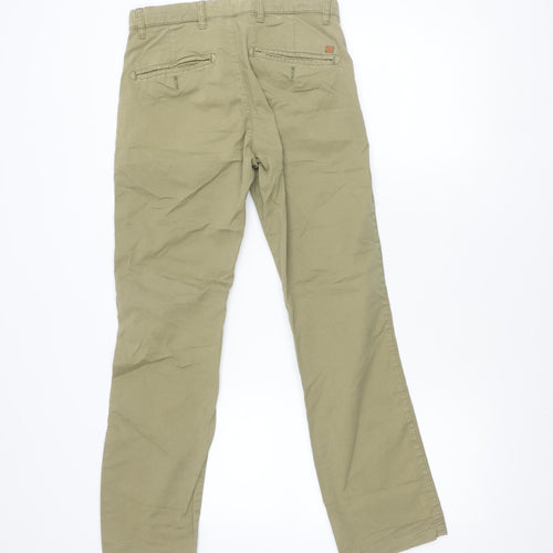 Celio Men's Green Chino Trousers, S, Regular Fit
