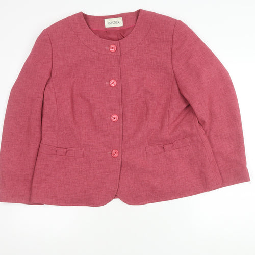 Eastex Women's Pink Buttoned Blazer, Size 18, Autumn Style