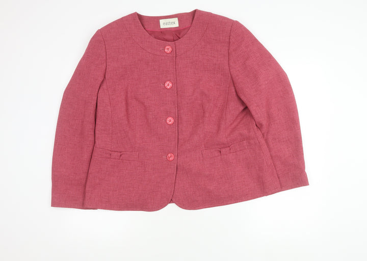 Eastex Women's Pink Buttoned Blazer, Size 18, Autumn Style