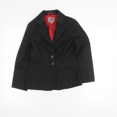 Red Horse Girls Black Polyester Jacket Size 10