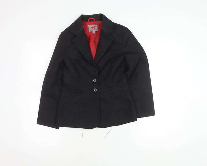 Red Horse Girls Black Polyester Jacket Size 10
