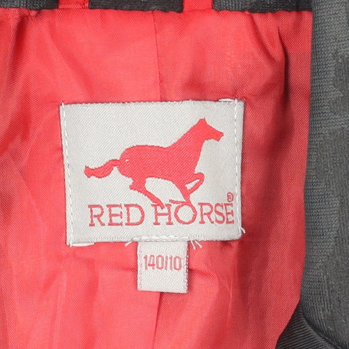 Red Horse Girls Black Polyester Jacket Size 10