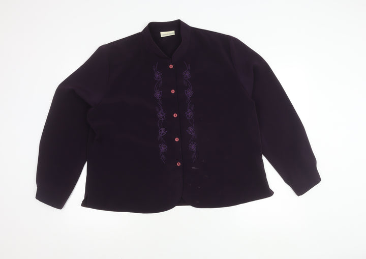 Michael Gold Women's Purple Button-Up Shirt Size 22