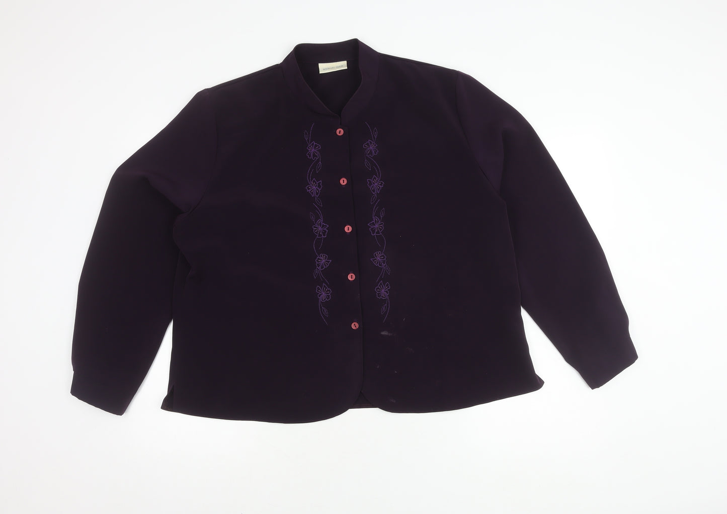 Michael Gold Women's Purple Button-Up Shirt Size 22