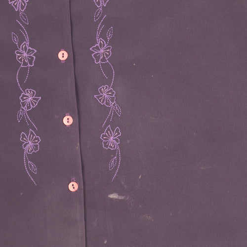 Michael Gold Women's Purple Button-Up Shirt Size 22