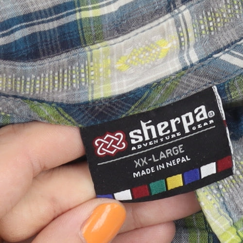 Sherpa Men's Multicoloured Plaid Long Sleeve Shirt 2XL