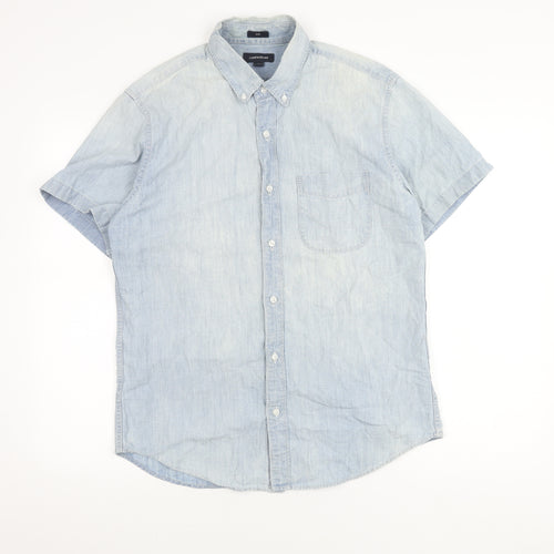 J.CREW/JEANS Men's Slim Blue Short Sleeve Shirt