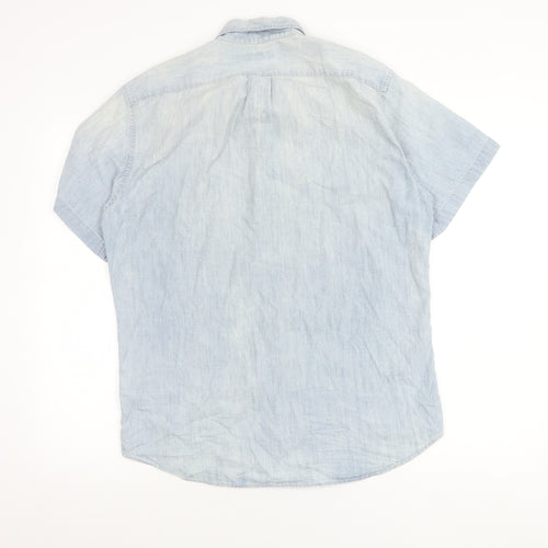 J.CREW/JEANS Men's Slim Blue Short Sleeve Shirt
