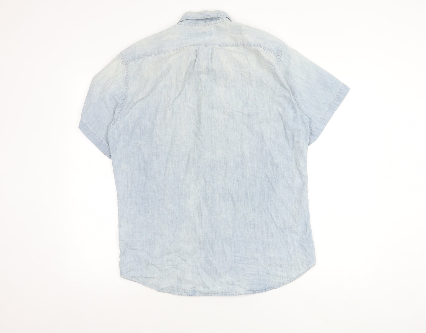 J.CREW/JEANS Men's Slim Blue Short Sleeve Shirt