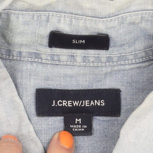 J.CREW/JEANS Men's Slim Blue Short Sleeve Shirt
