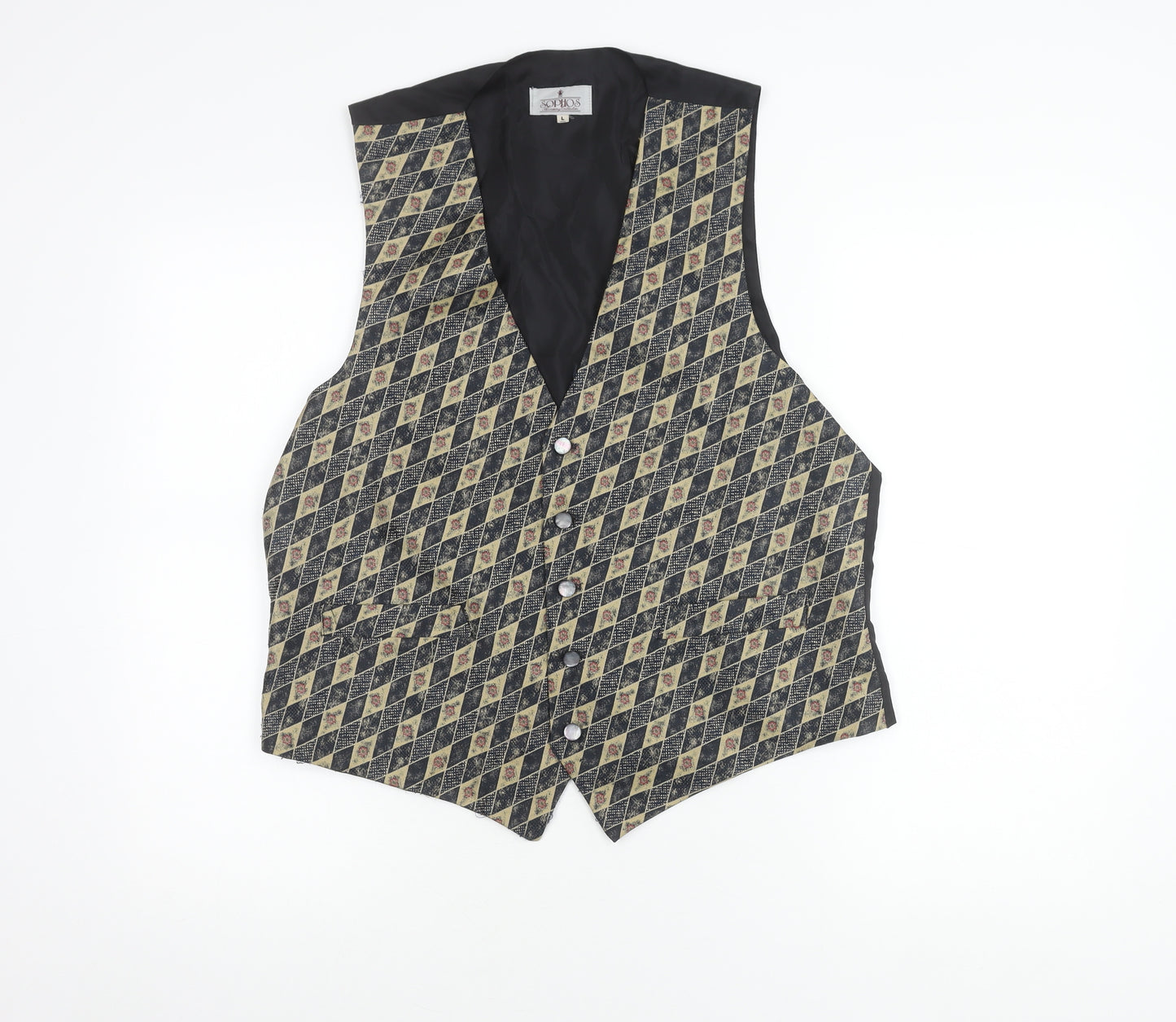 Sophos Men's Multicoloured Argyle Waistcoat L