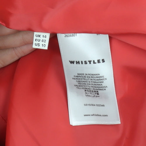 Whistles Women's Red Wool Dress Size 14