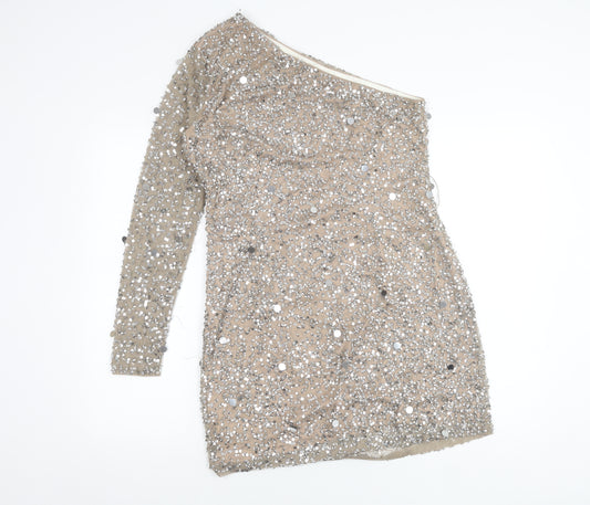 Peace + Love Women's One Shoulder Sequin Dress