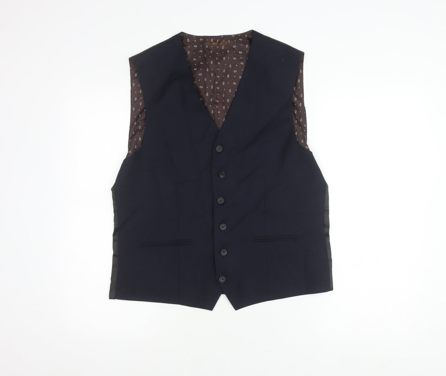 Next Men's Blue Suit Waistcoat, 42 Regular Fit, Formal