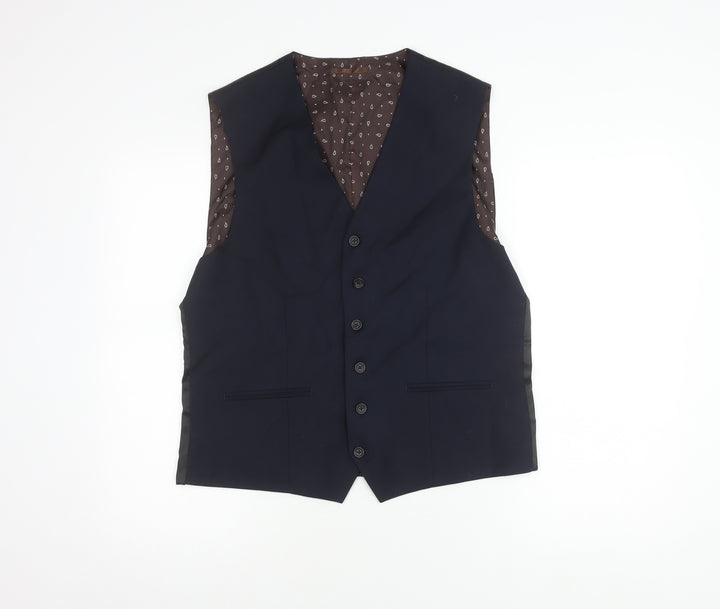 Next Men's Blue Suit Waistcoat, 42 Regular Fit, Formal