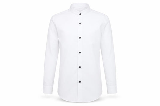 Front view of Next boys’ white dress shirt trousers uniform long sleeve 10-11y