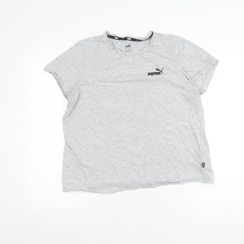 Puma Men's XL Grey Crew Neck Logo T-Shirt