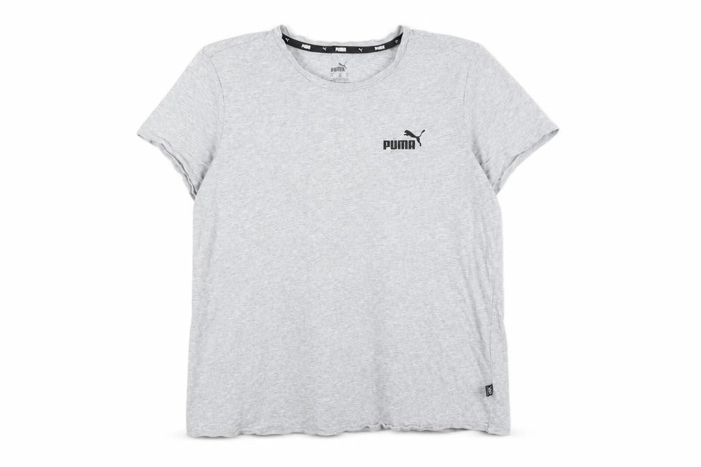 Front view of Puma Men's XL Grey Crew Neck Logo T-Shirt