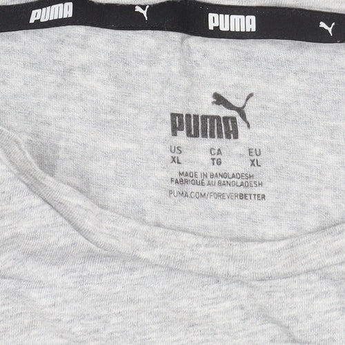 Puma Men's XL Grey Crew Neck Logo T-Shirt